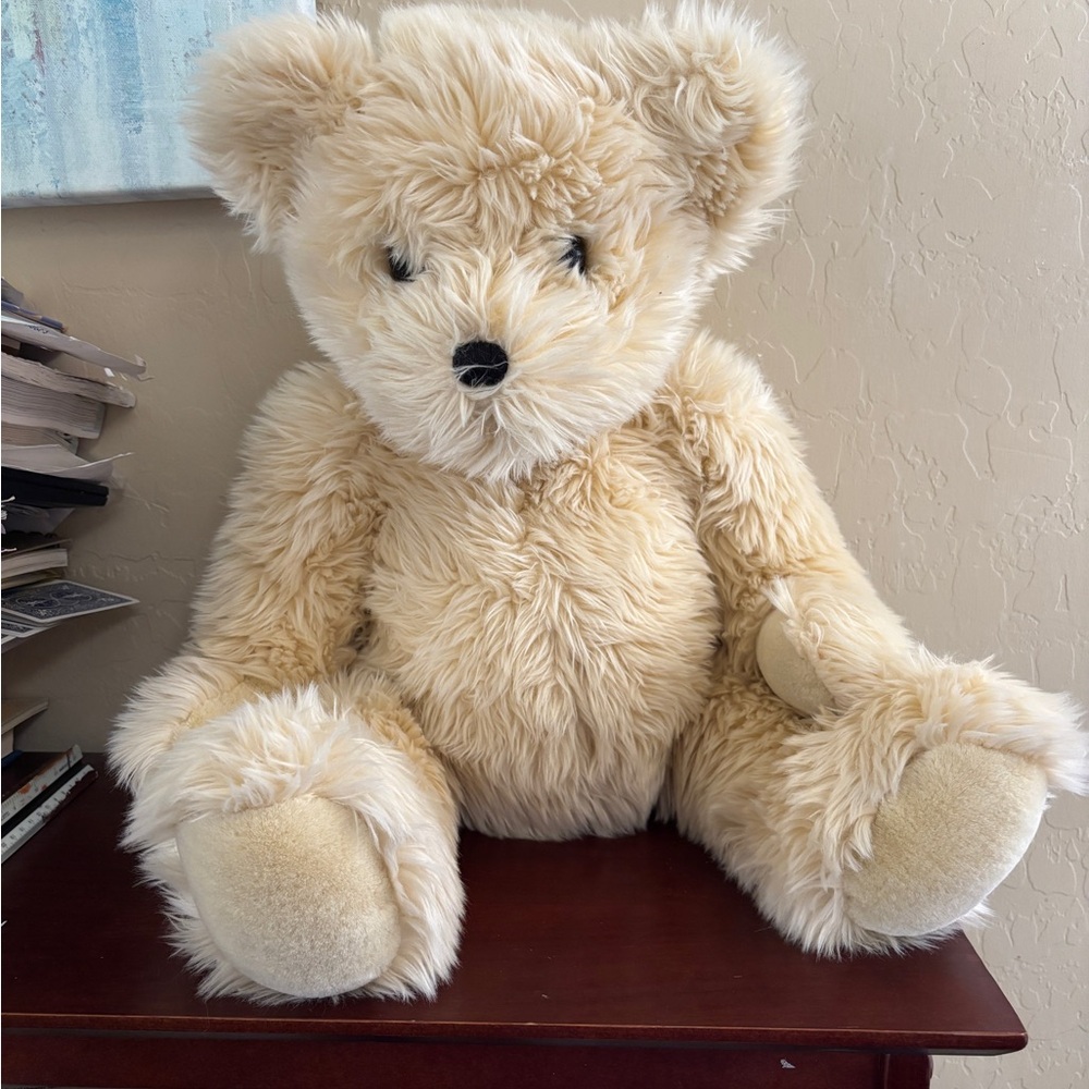 Large Teddy Bear Brown Plush Stuffed Animal Jointed 17” FAO Schwarz